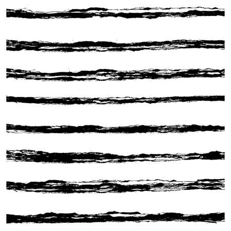 Set of Black hand painted abstract brush strokes  EPS10のイラスト素材