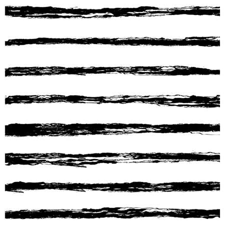 Set of Black hand painted abstract brush strokes  EPS10のイラスト素材