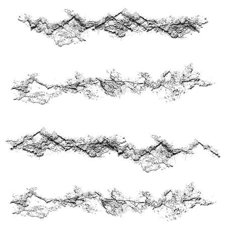 Set of grunge textures Black and white scratches abstract background  EPS10のイラスト素材