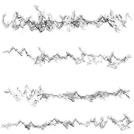 Set of grunge textures Black and white scratches abstract background  EPS10のイラスト素材