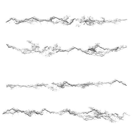 Set of grunge textures Black and white scratches abstract background  EPS10のイラスト素材