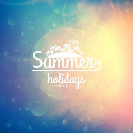 Summer holidays sunset with defocused lights のイラスト素材