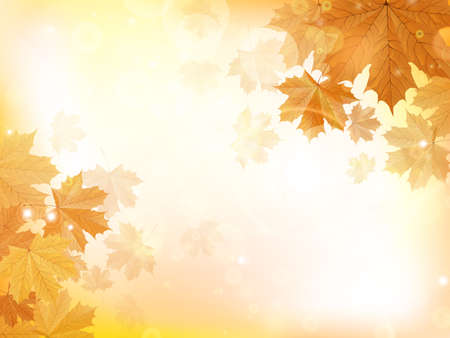 Autumn design background with leaves falling from the tree  EPS10のイラスト素材