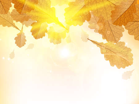 Autumn design background with leaves falling from the tree  EPS10のイラスト素材