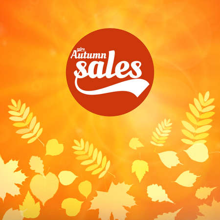 Autumn sale realistic Leaves typography poster. のイラスト素材
