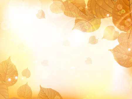 Autumn design background with leaves falling from the tree. EPS10のイラスト素材
