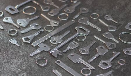 Conceptual image with keys as a background.の写真素材