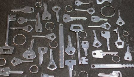 Conceptual image with keys as a background.の写真素材
