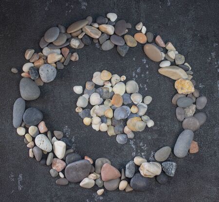 Sea shells and stones as background on the seaの写真素材