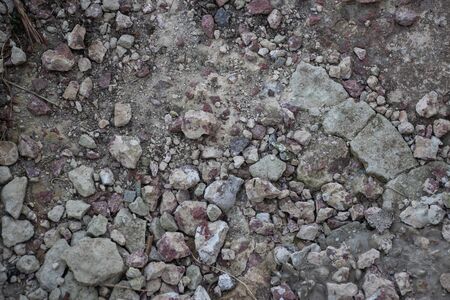 Crushed stone and multi-colored stones close-up element for the designer. Background like texture.の写真素材