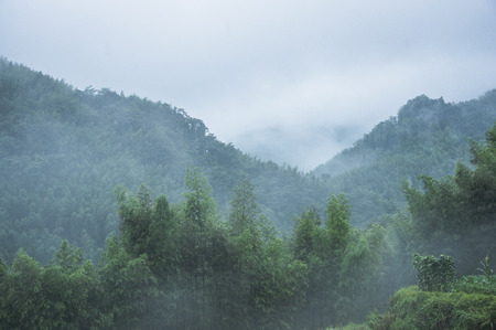 Mountains scenery in the mist