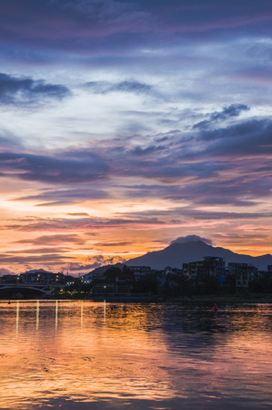 The beautiful sunrise sceneryの写真素材