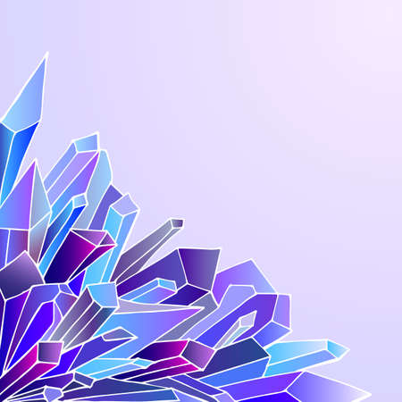 Crystals background for greeting card. Cold colours.のイラスト素材