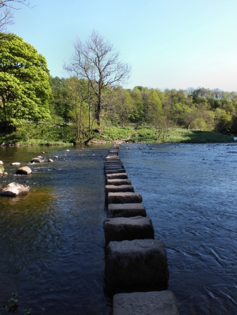  the River Hodder which is crossed by these stepping stones の写真素材