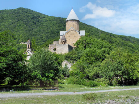 The larger Church of the Assumption  Ghvtismshobeli  at Ananuri Fortress was built in 1689 for the...