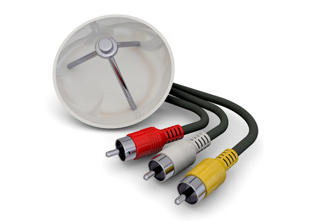 Video Cable and satellite dishの写真素材