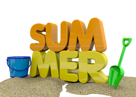 Summer on the Beach 3Dの写真素材