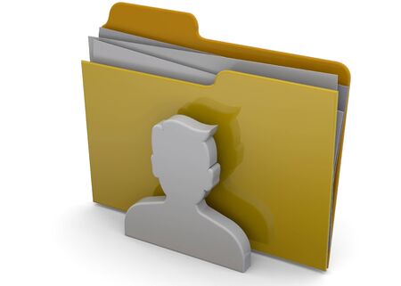 Contact folder on white backgroundの写真素材