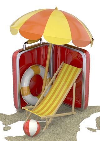 Summer in a Suitcase Conceptの写真素材