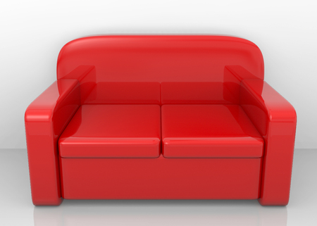 Confortable SofÃ  on white backgroundの写真素材