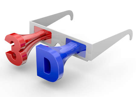 3D Glasses on white backgroundの写真素材