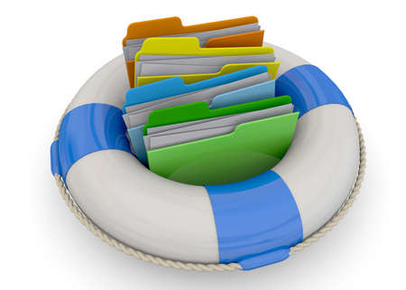 Safely Folder Concept on white backgroundの写真素材