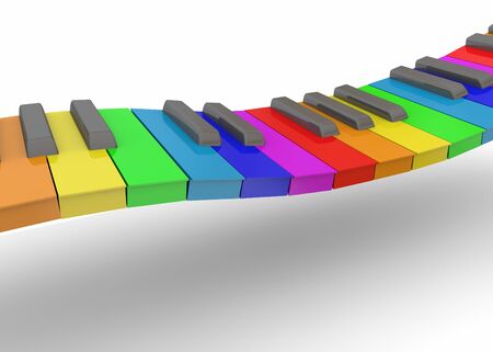 Colorful Piano on white backgroundの写真素材
