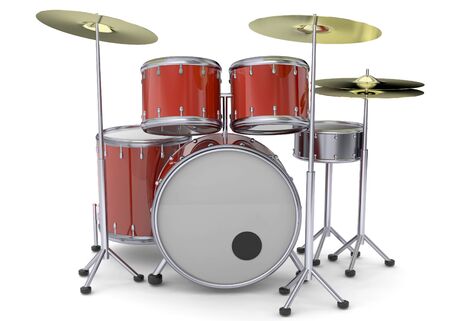 3D Drums on white backgroundの写真素材