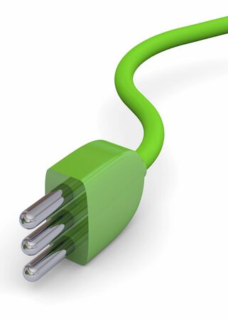 Green Ecologi Plug on white backgroundの写真素材