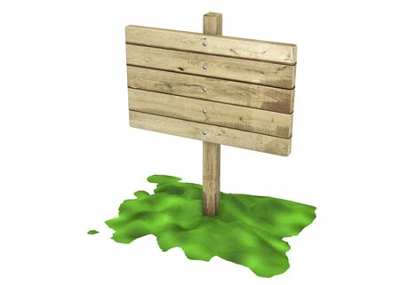 Wood Signboard on white backgroundの写真素材