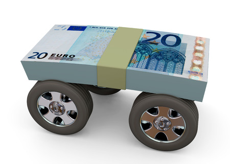 Money on Wheels - 3Dの写真素材