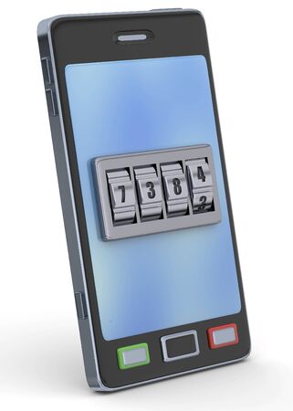 Smartphone and Security Code 3Dの写真素材