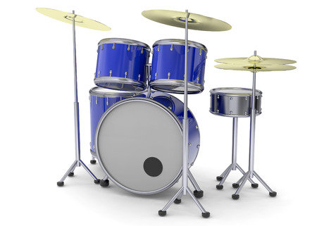 3D Drums on white backgroundの写真素材