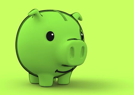 Green coin bank 3dの写真素材