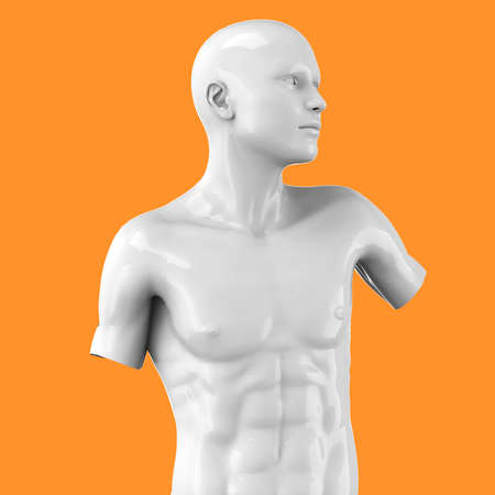 Modern statue on pop art background - 3D