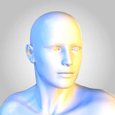 Head of a statue on pop art background - 3dの写真素材