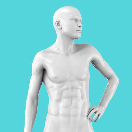 Head of a statue on pop art background - 3dの写真素材