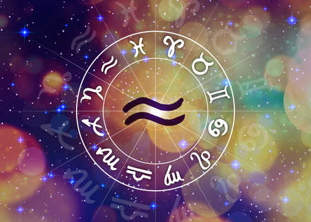 Aquarius - Horoscope and signs of the Zodiacの写真素材