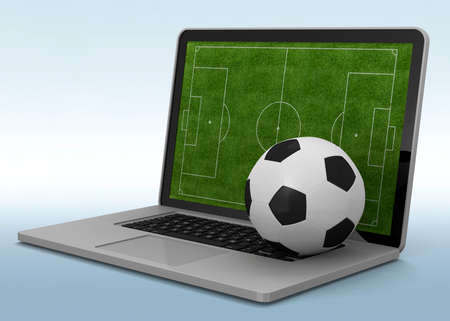 Virtually Playing Soccer - 3Dの写真素材