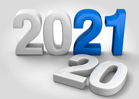 NEW YEAR 2021 - 3Dの写真素材