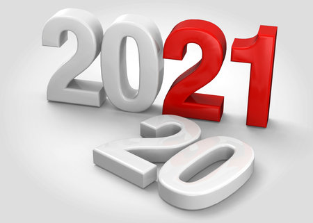 NEW YEAR 2021 - 3Dの写真素材