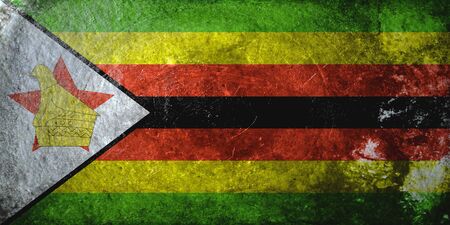 grunge flag of Zimbabweの写真素材