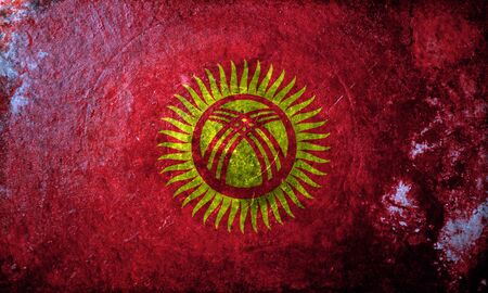 A grunge flag of Kyrgyzstanの写真素材