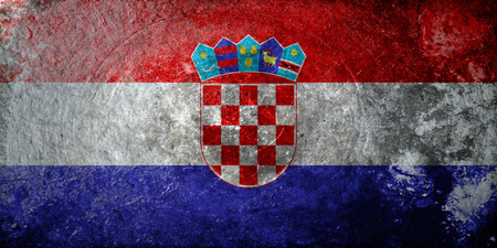 A grunge flag of Croatiaの写真素材