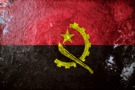 A dirty, grunge design of the flag of  Angolaの写真素材