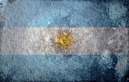 A dirty, grunge design of the flag of Argentinaの写真素材