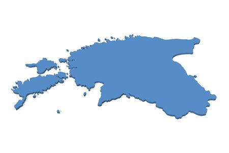 3D map of Estoniaの写真素材