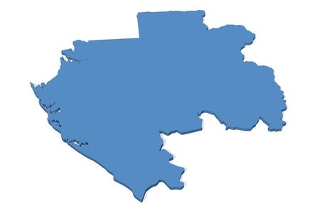 3D map of Gabonの写真素材