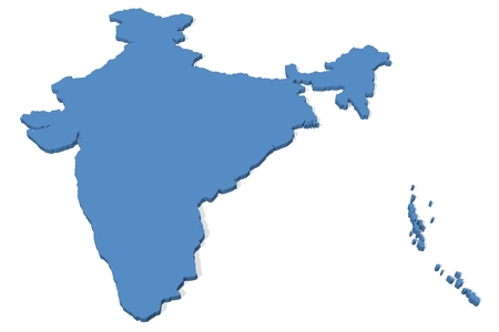 3D map of Indiaの写真素材