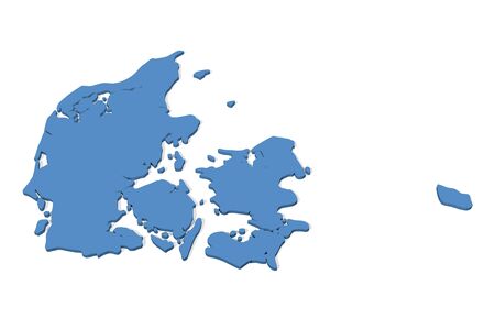 3D map of Denmarkの写真素材